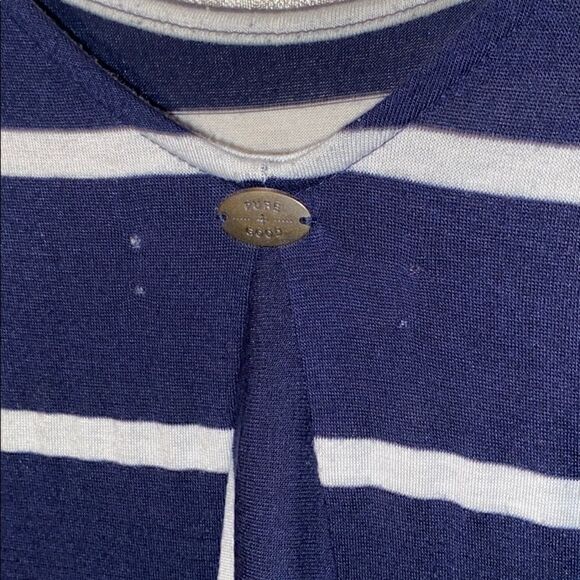 Pure + Good Anthro striped navy & white V-back top - Picture 3 of 5